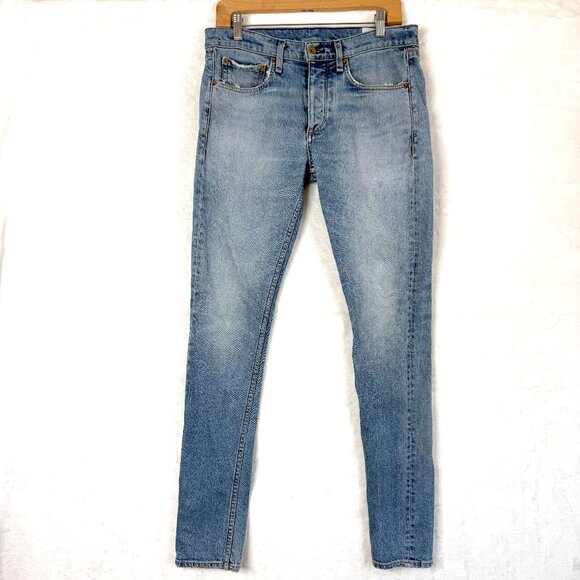 Rag & Bone Fit 1 Slim Fit Button Fly Jeans Mens 30 Light Wash Blue Jamie - Picture 1 of 10